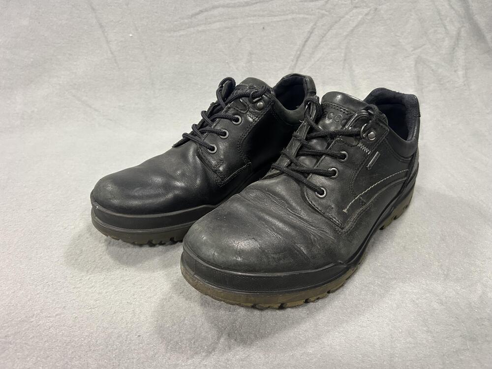 ECCO Track 25 Low Shoes Mens Size 9.5 Black Leather GTX Waterproof Trail Hiking